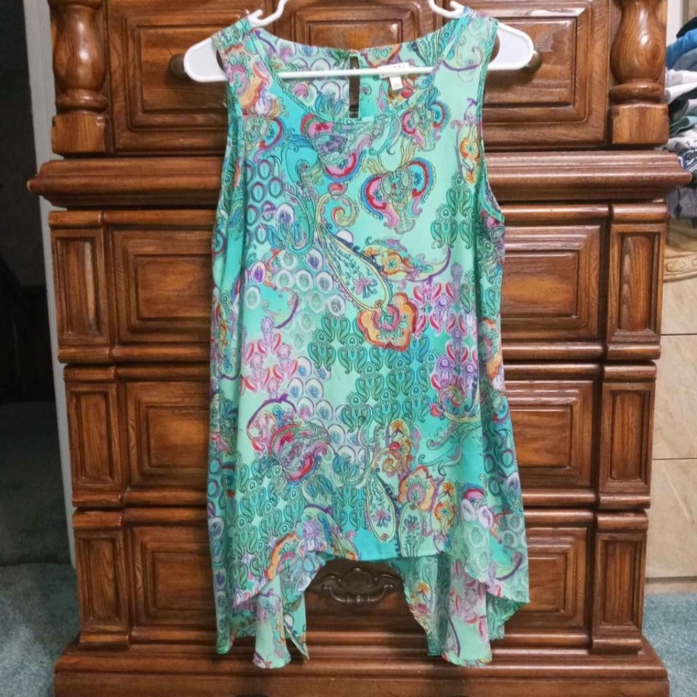 Green print top size M